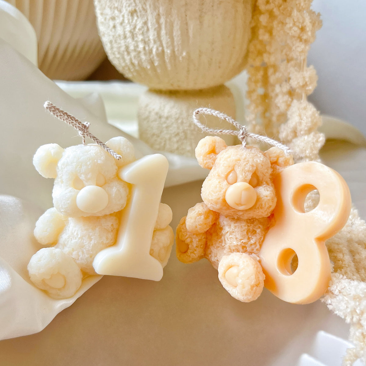 Customize Your Gift: Teddy Bear Birthday Number Candle | LMJ Candles