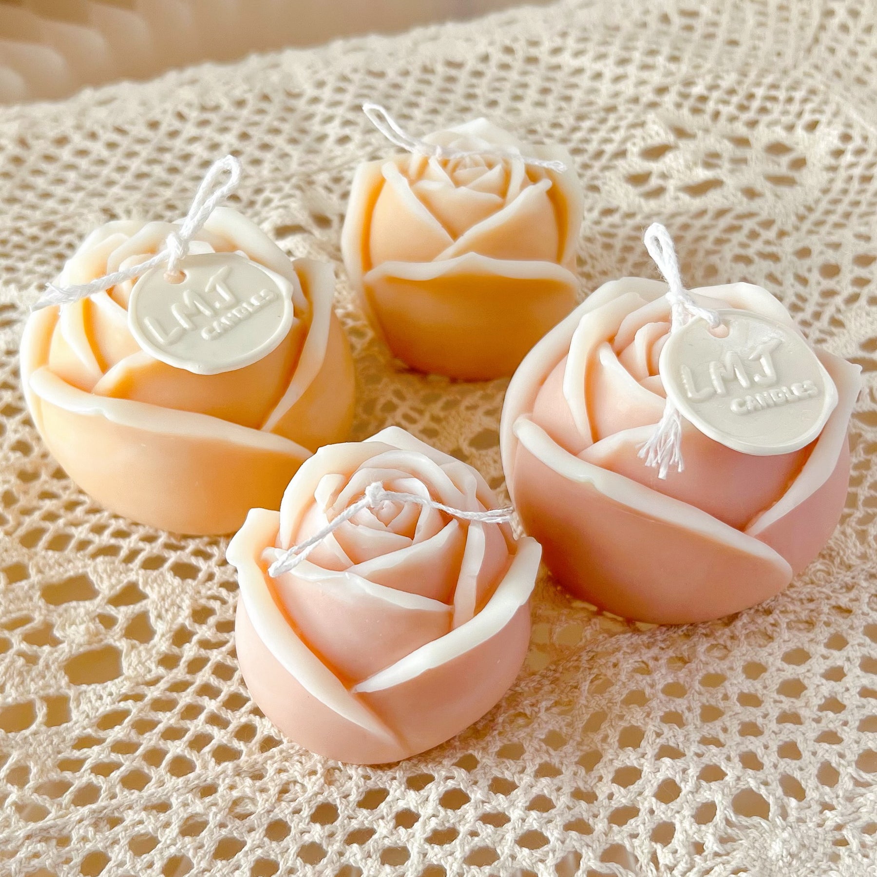 Natural Soy Candle - Rose Shaped Scented | LMJ Candles