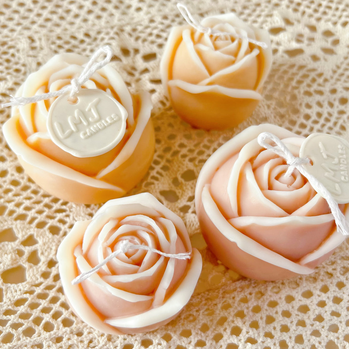 Natural Soy Candle - Rose Shaped Scented | LMJ Candles