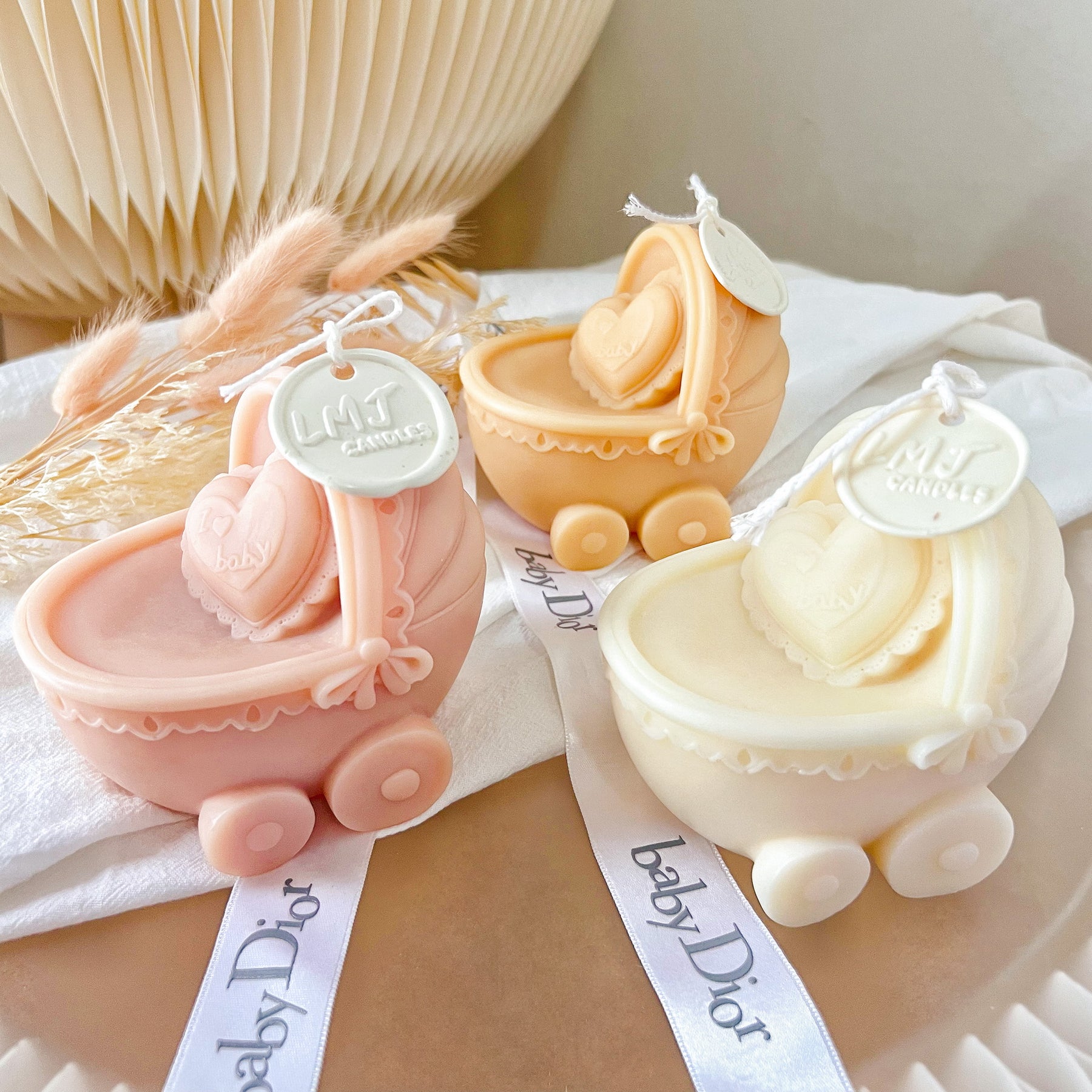 Vintage Baby Pram - Doll Stroller Scented Soy Candle | LMJ Candles