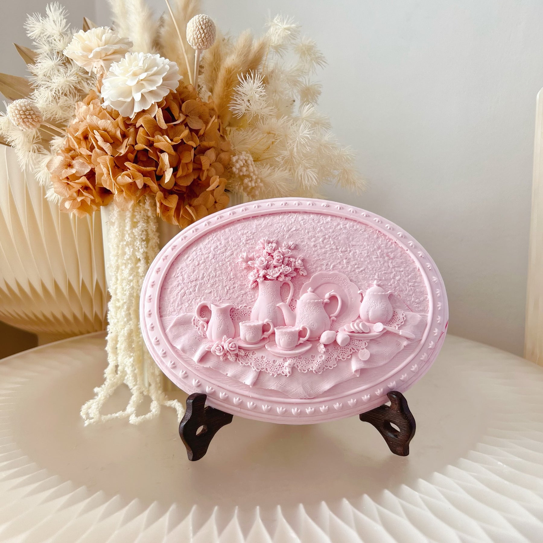 Afternoon Tea Scented Artwork, Rose & Tulip Flower Air Freshener, LMJ Candles