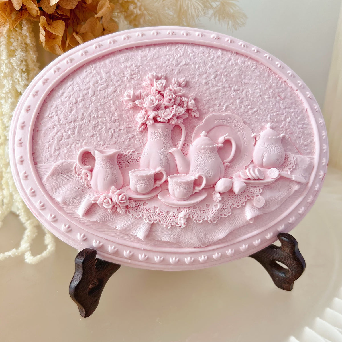 Afternoon Tea Scented Artwork, Rose & Tulip Flower Air Freshener, LMJ Candles