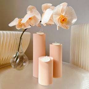 Wedding Candle & Event Décor - Ribbed Pillar Candle | LMJ Candles