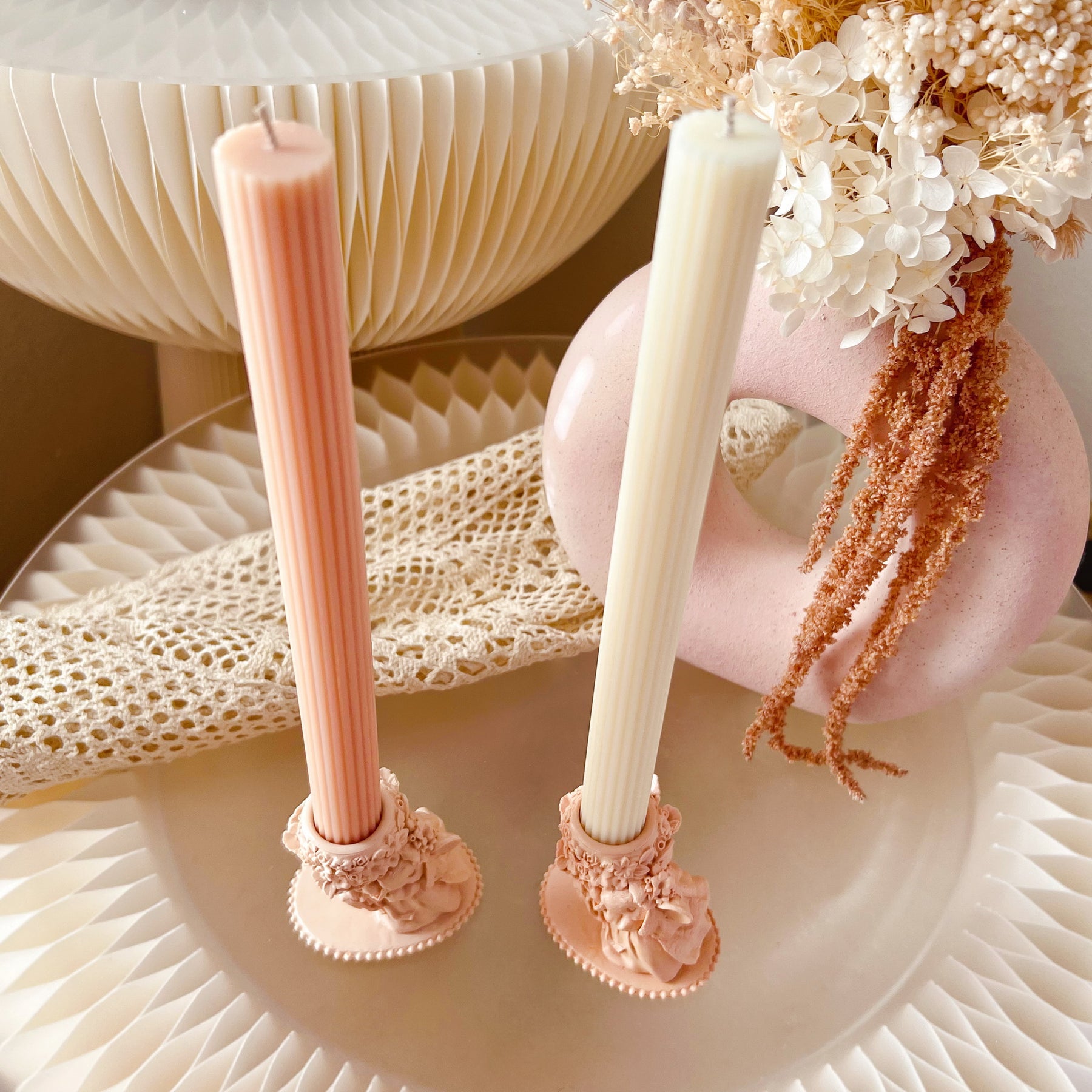 Handcrafted Flower Mouse Taper Candle Holder | LMJ Candles
