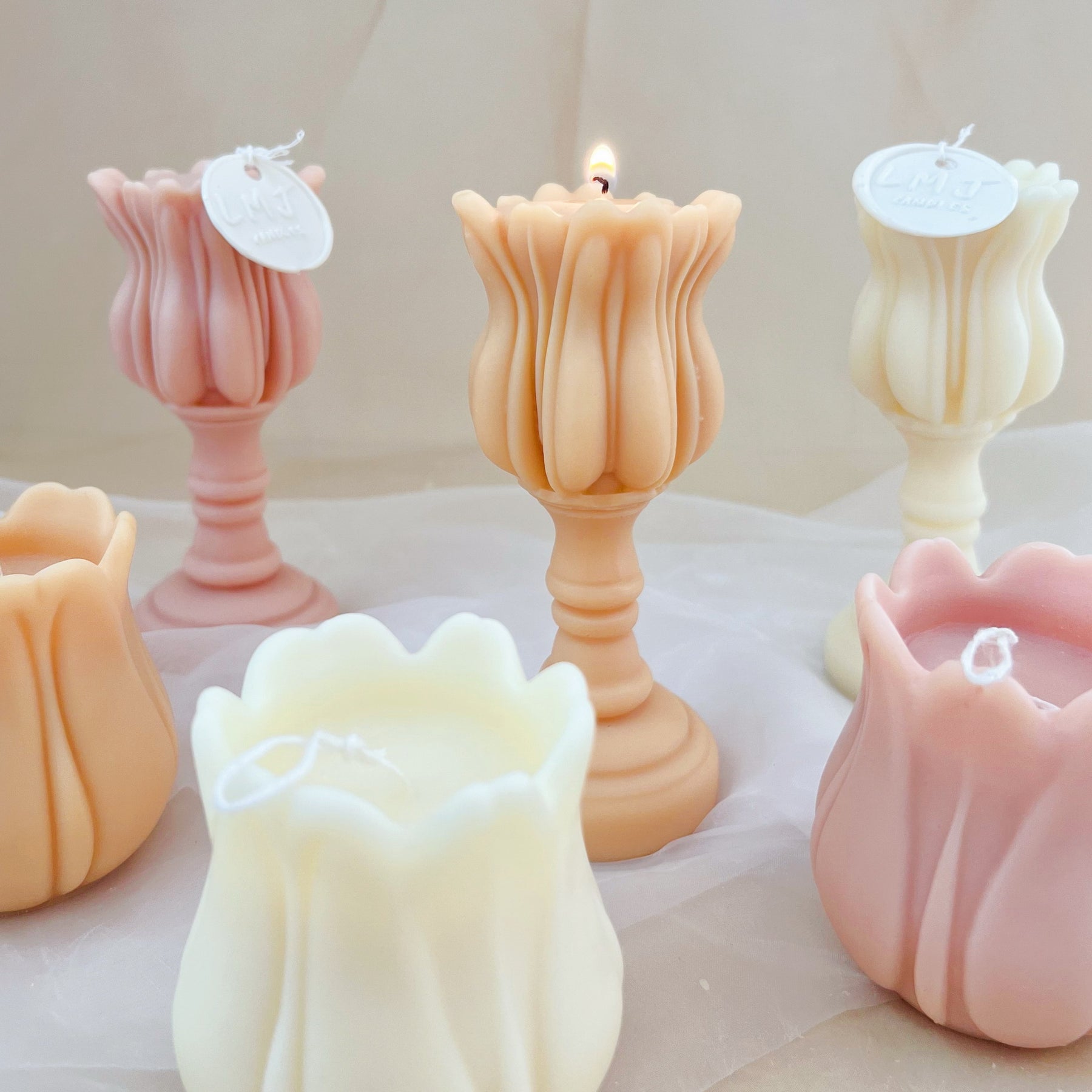 Tulip Scented Soy Candle - Handmade Flower Candle | LMJ Candles