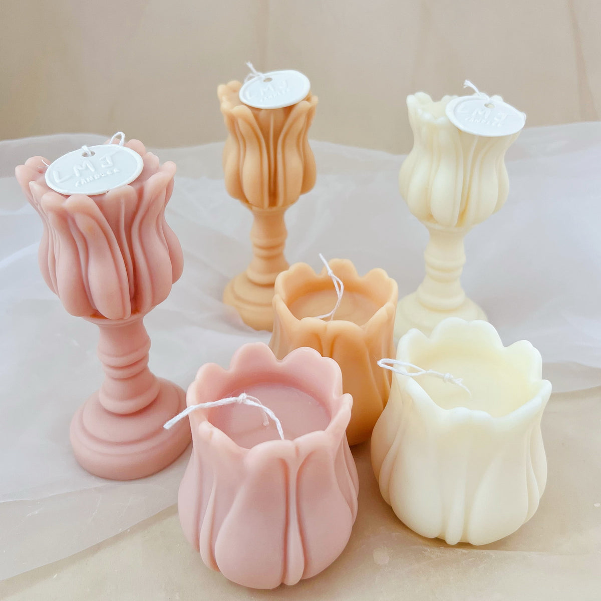 Tulip Scented Soy Candle - Handmade Flower Candle | LMJ Candles