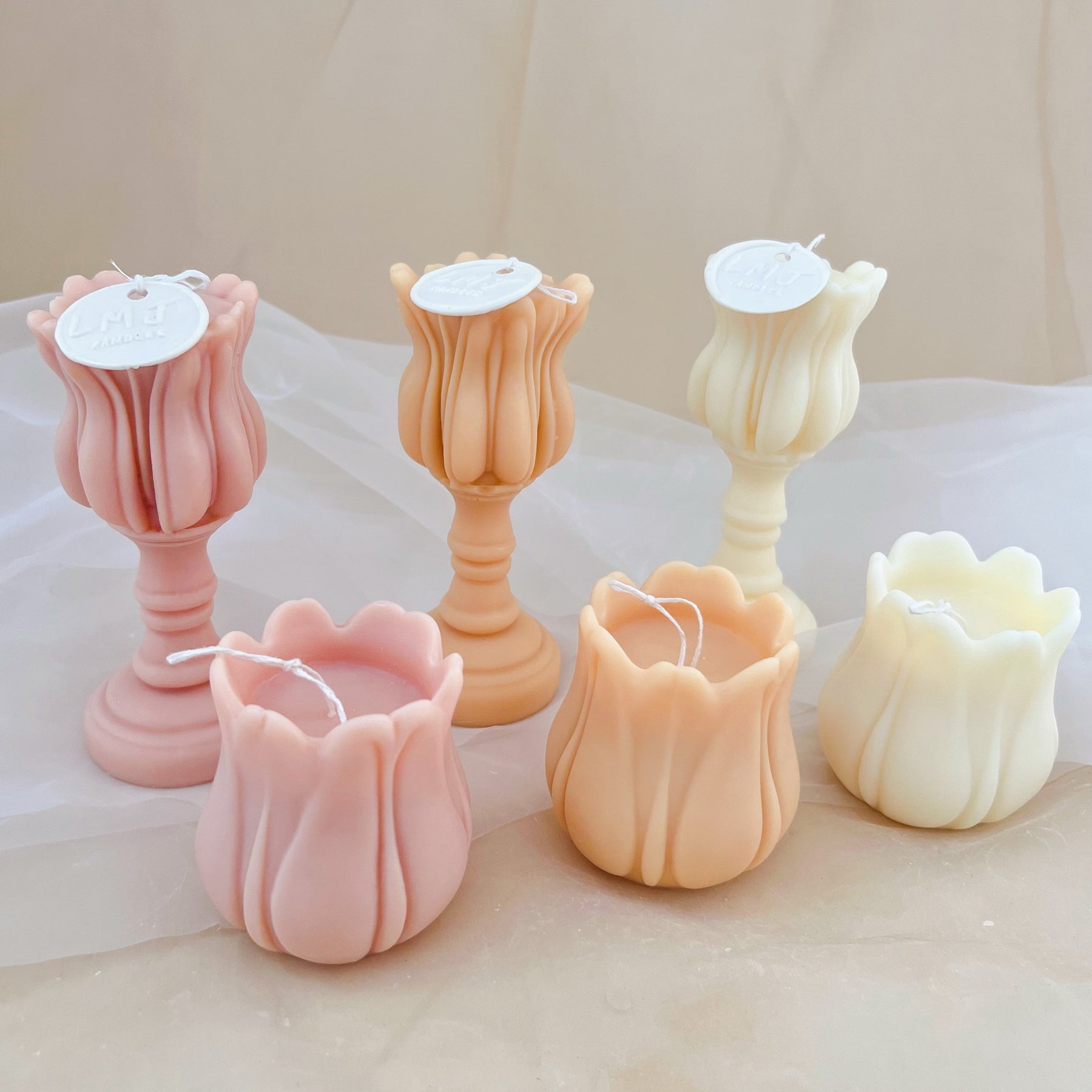 Tulip Scented Soy Candle - Handmade Flower Candle | LMJ Candles