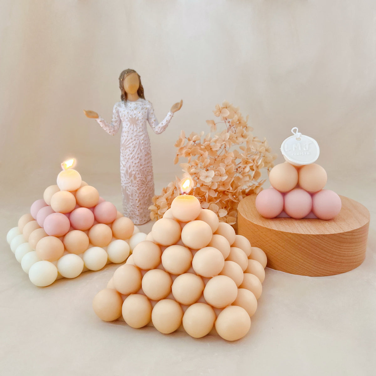 Pyramid Bubble Scented Soy Candle - Unique Home Décor | LMJ Candles