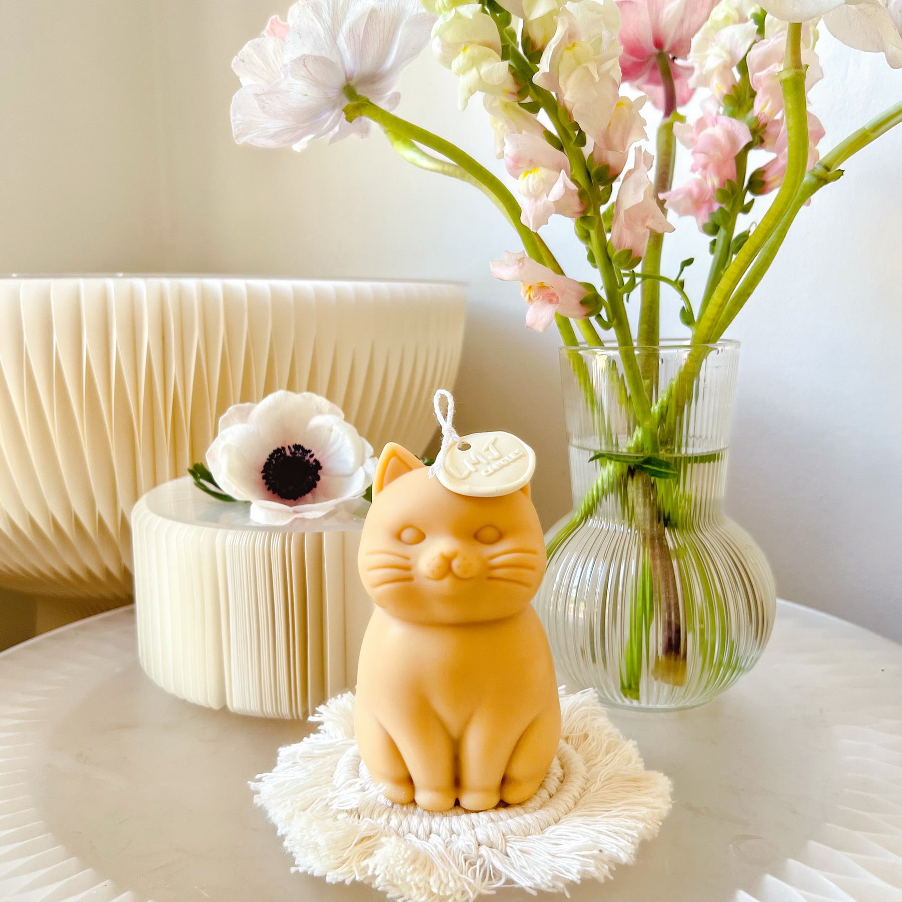 Large Cute Cat Scented Soy Candle - Cat Lover's Gift | LMJ Candles