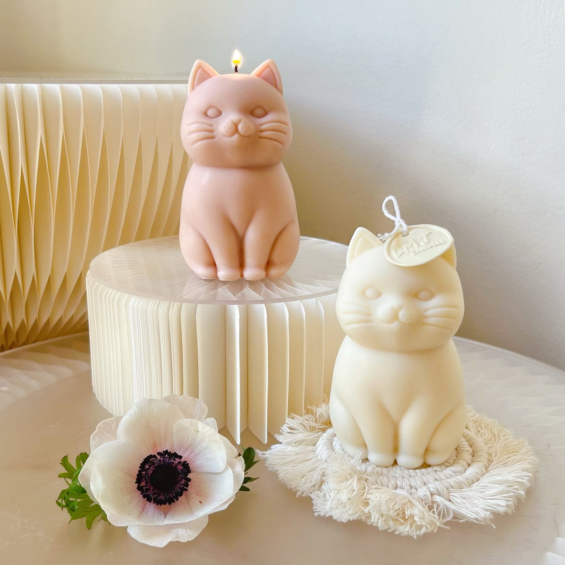 Large Cute Cat Scented Soy Candle - Cat Lover's Gift | LMJ Candles