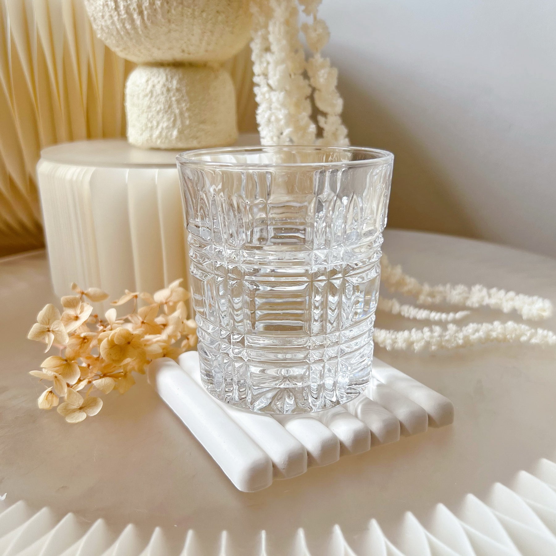 Handcrafted Coaster - Square Grid Stripe Trinket Dishes | LMJ Candles