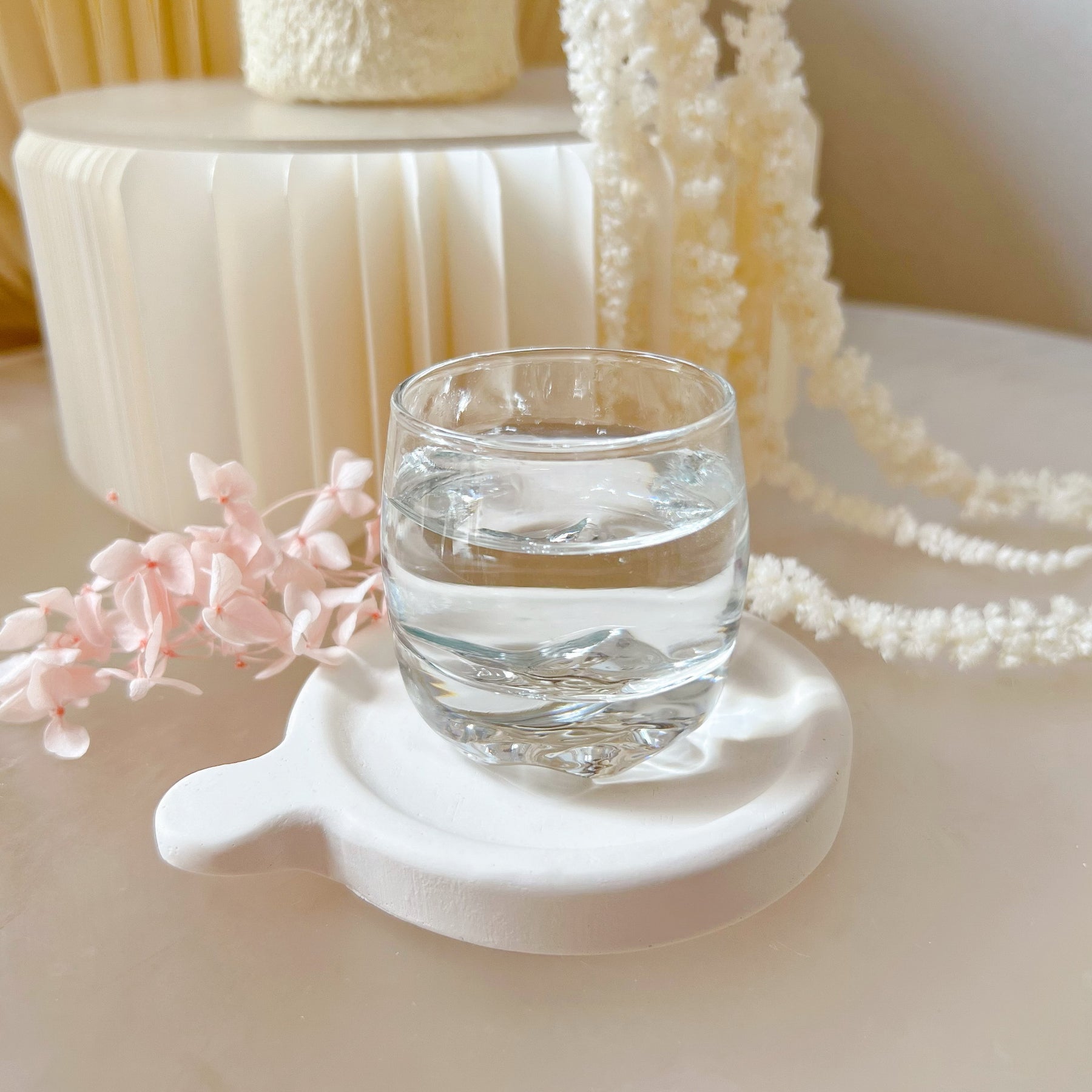 Handcrafted Trinket Dish Small Round Coaster With Handle | LMJ Candles