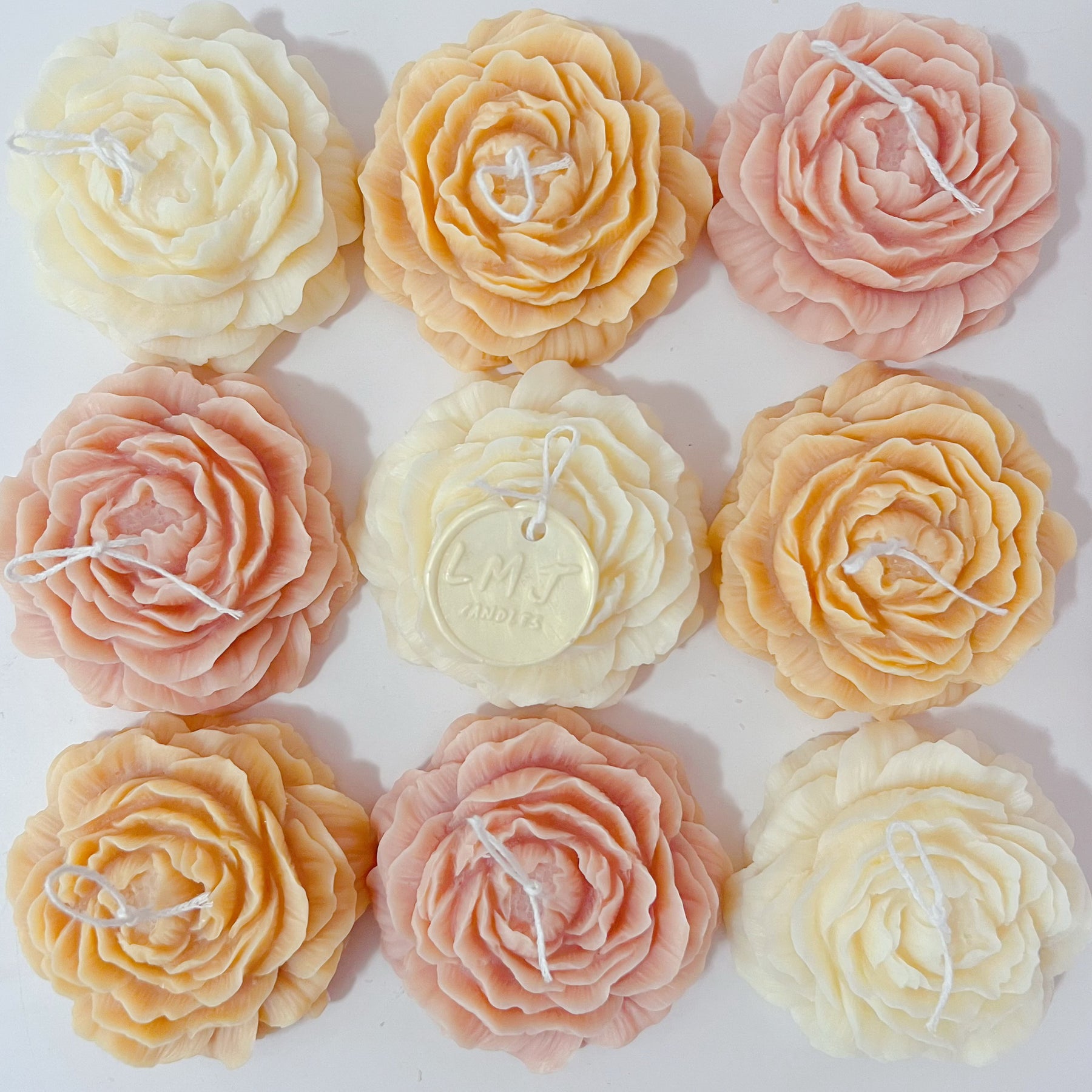 Australian Made Wedding Favours - Peony Flower Candle | LMJ Candles