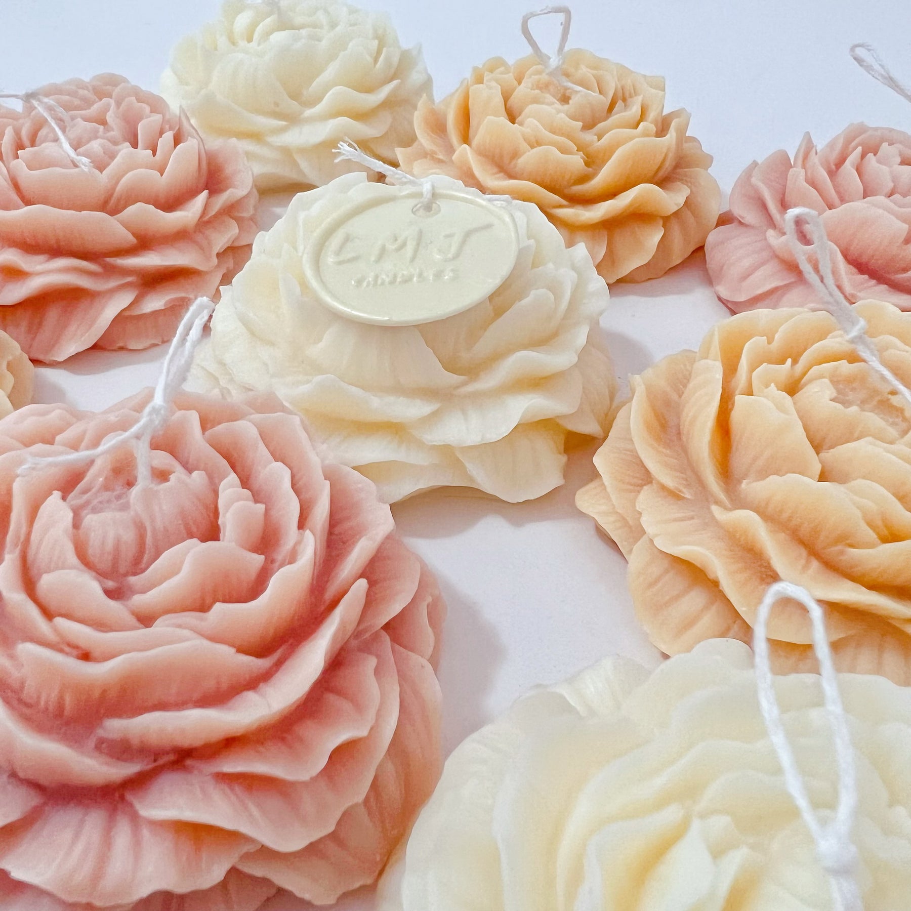 Australian Made Wedding Favours - Peony Flower Candle | LMJ Candles