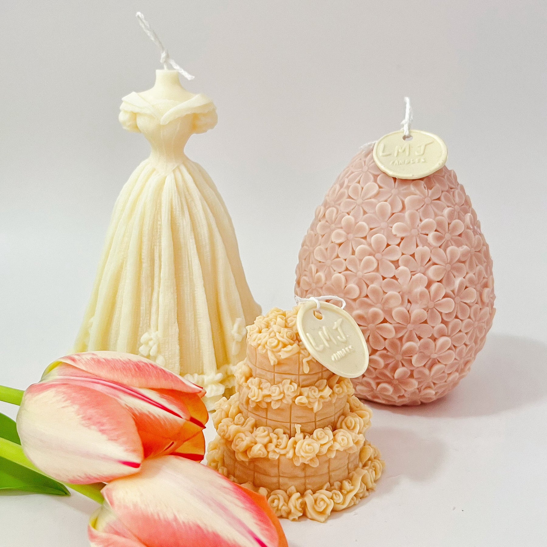 Carved Flower Egg Scented Soy Candle - Easter Gift Décor | LMJ Candles