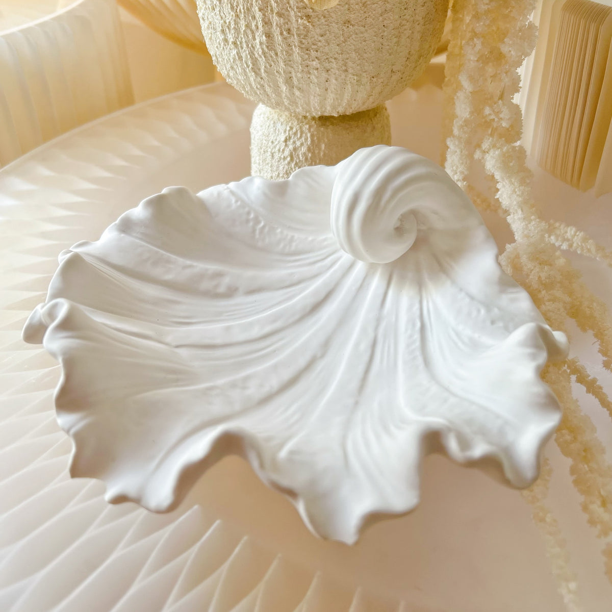 Handcrafted Large Shell Decorative Tray | Trinket Dish - LMJ Candles