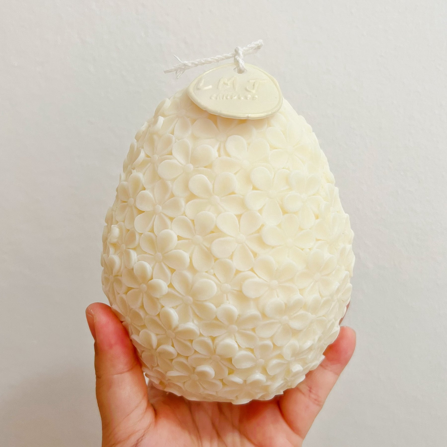 Carved Flower Egg Scented Soy Candle - Easter Gift Décor | LMJ Candles