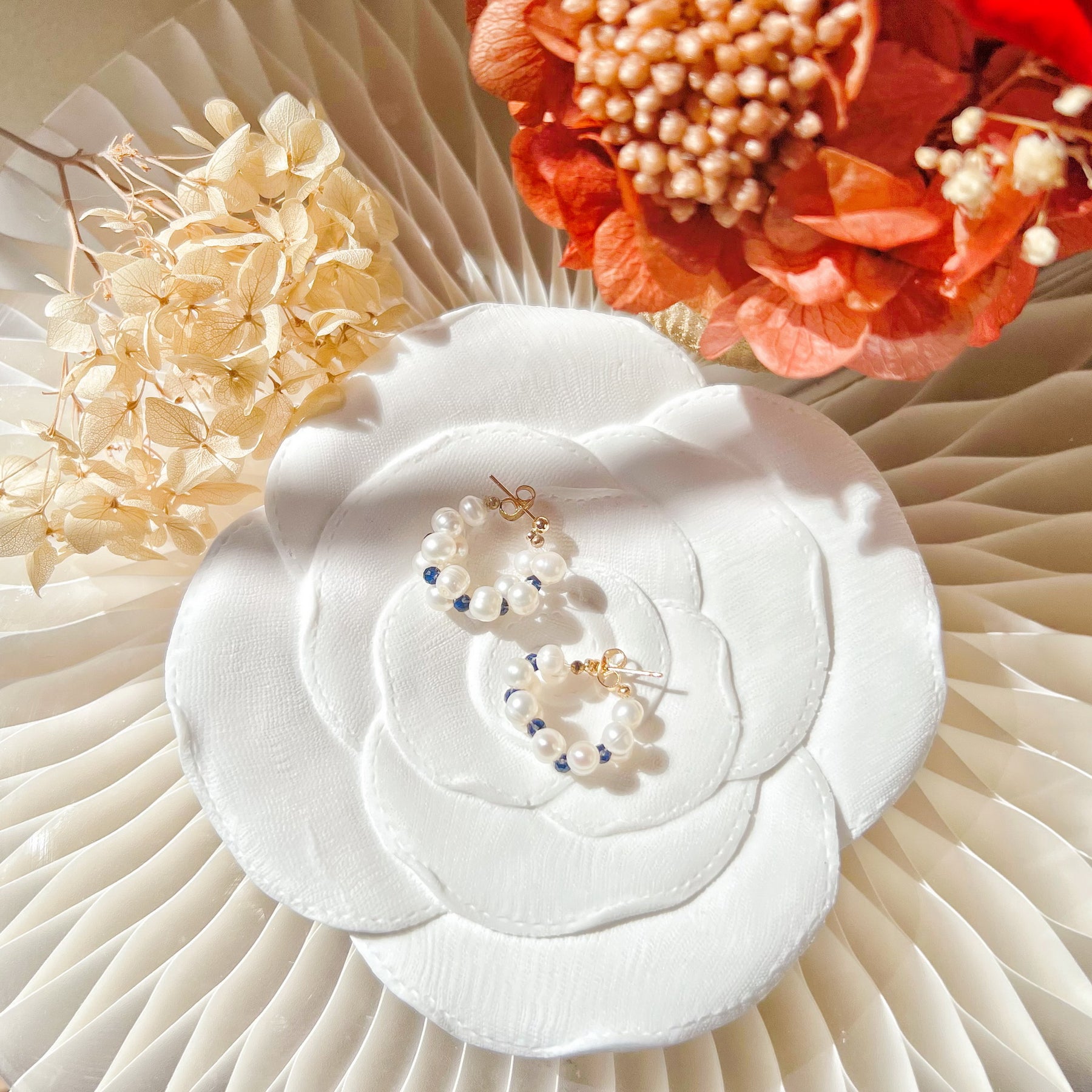 Handcrafted Rose Blossom Decorative Tray | Trinket Dish - LMJ Candles