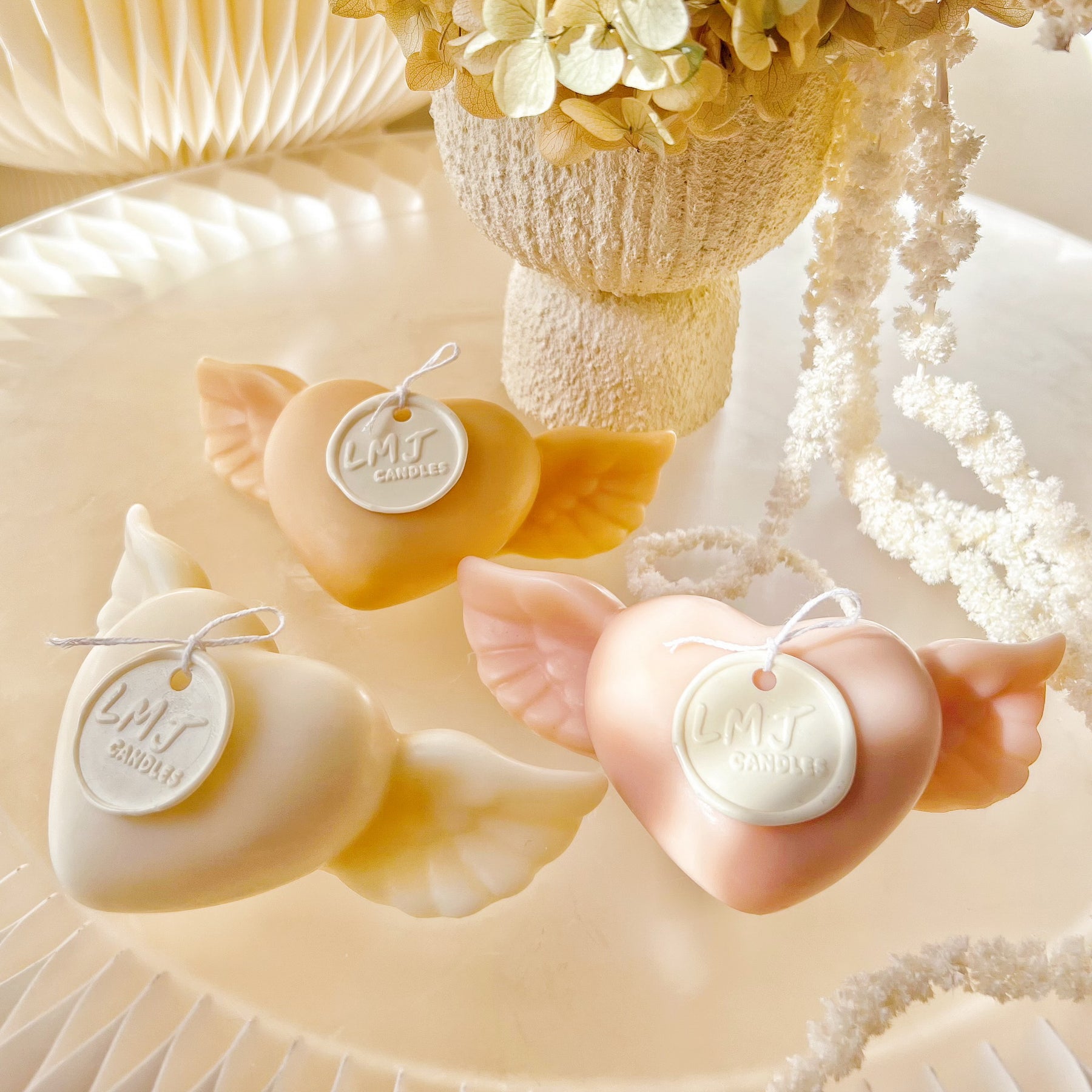 Angel Wings Heart Shaped Scented Soy Candle | LMJ Candles