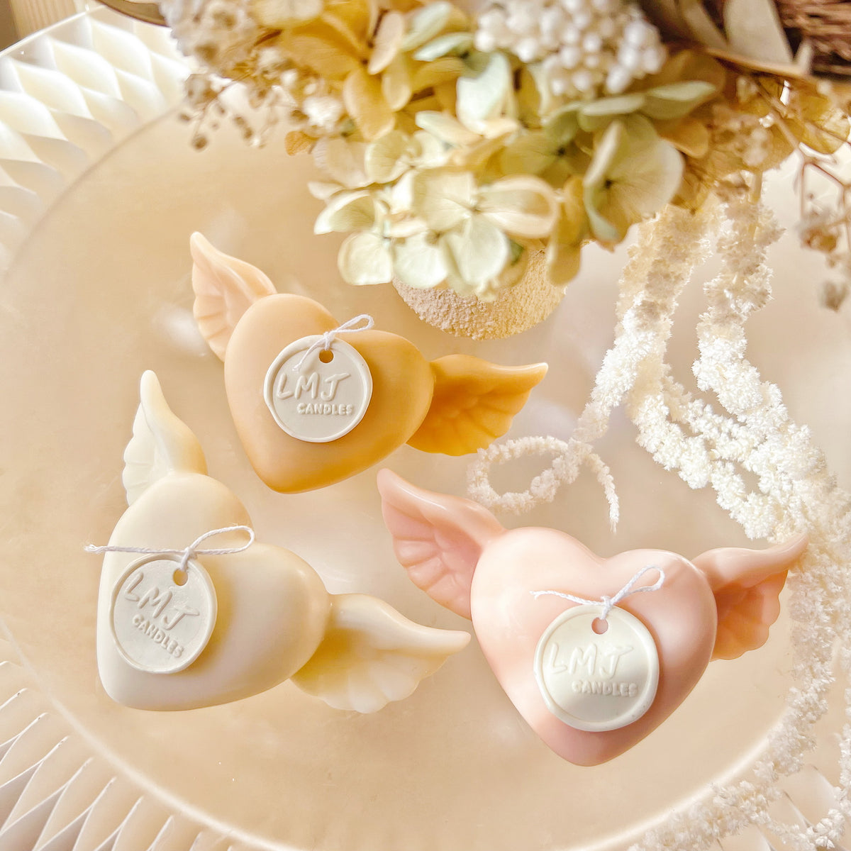 Angel Wings Heart Shaped Scented Soy Candle | LMJ Candles