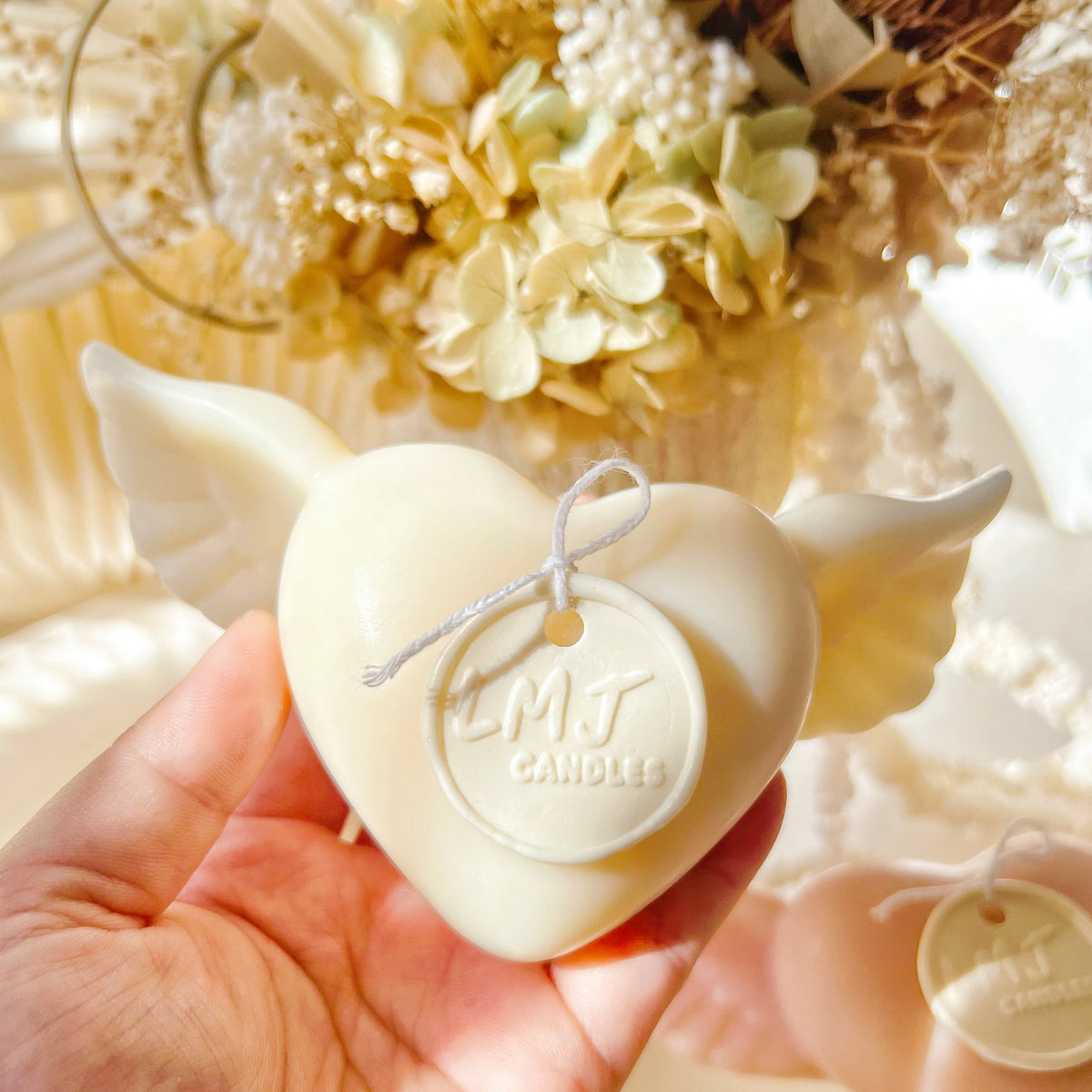 Angel Wings Heart Shaped Scented Soy Candle | LMJ Candles