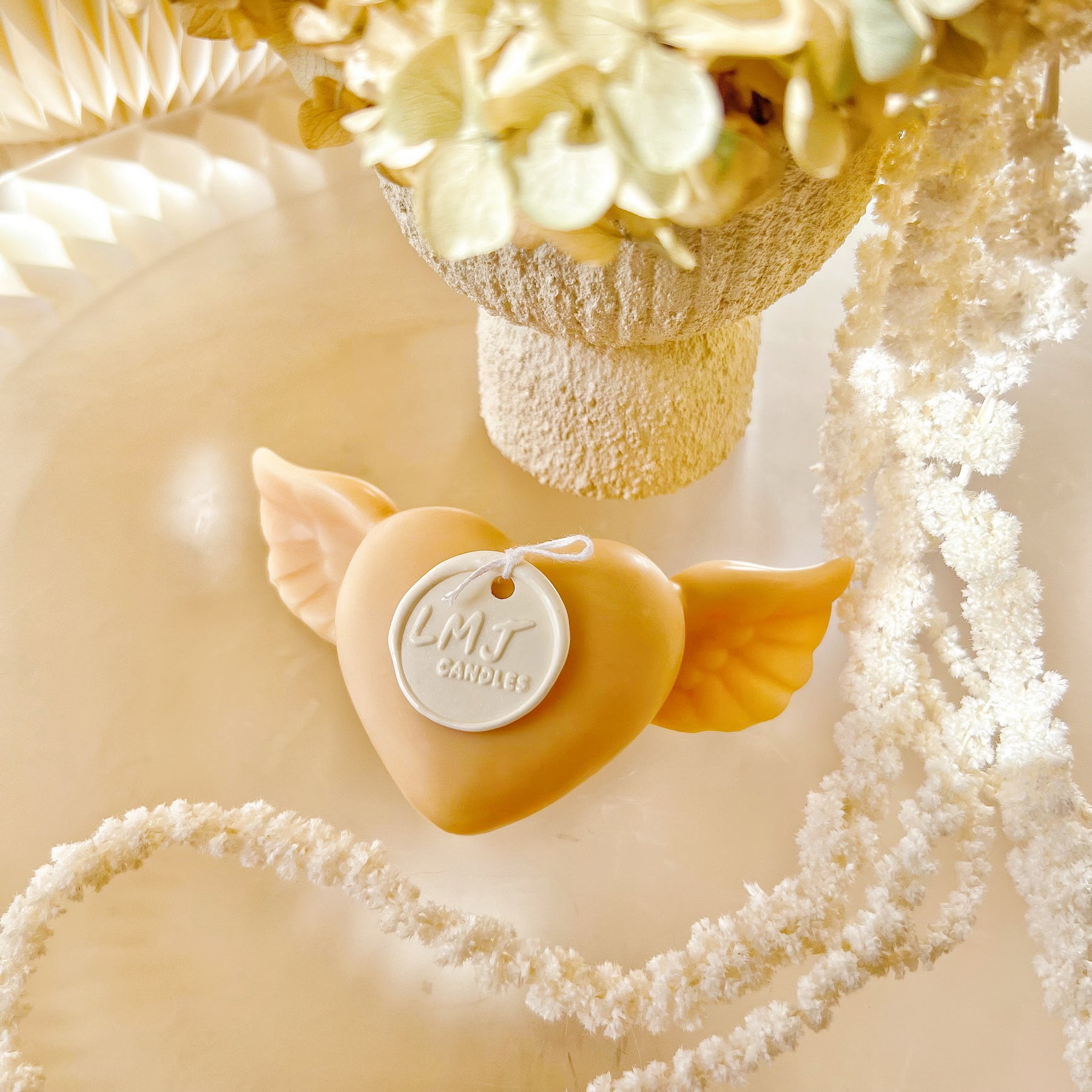Angel Wings Heart Shaped Scented Soy Candle | LMJ Candles
