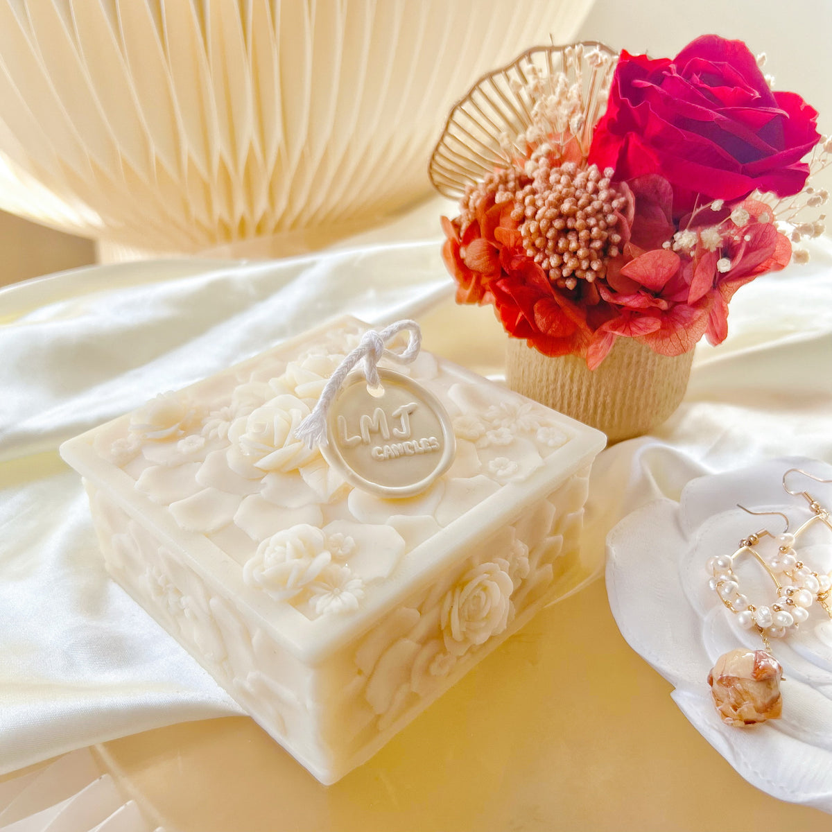 Rose Keepsake Box Scented Soy Candle - Anniversary Gift | LMJ Candles
