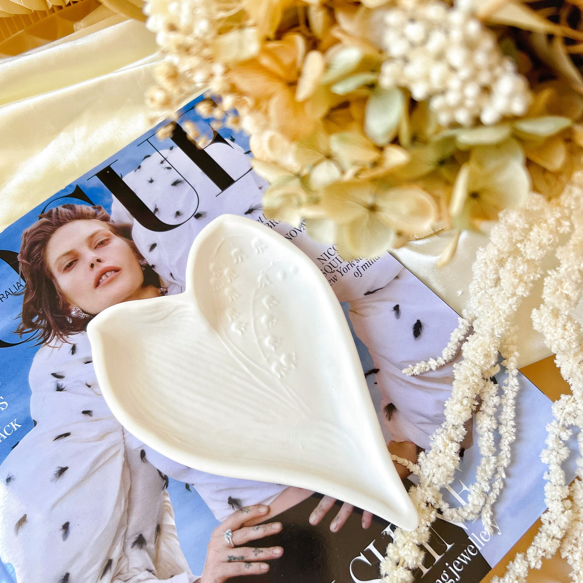Handmade Heart Shaped Lily Of The Valley Decorative Tray | LMJ Candles