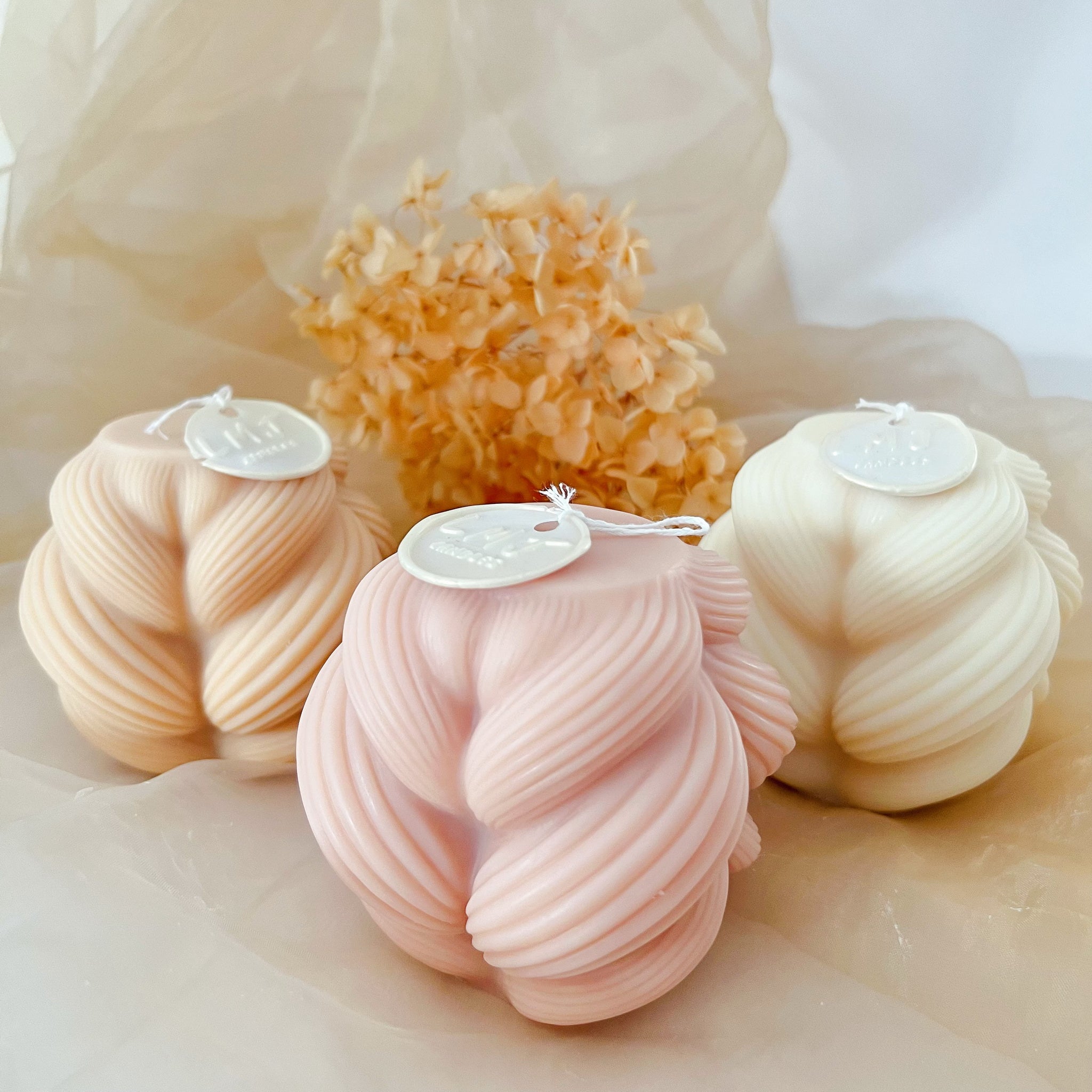 Luxury Scented Candles Braid Shaped Soy Pillar Candle LMJ Candles