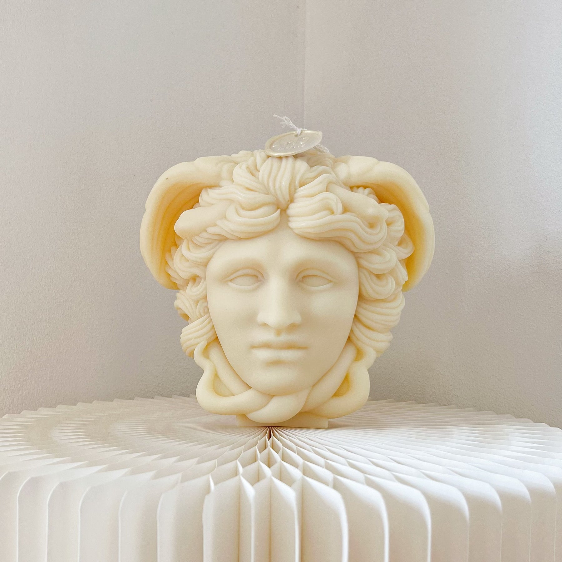 Greek Mythology Décor: Medusa Bust Scented Soy Candle | LMJ Candles