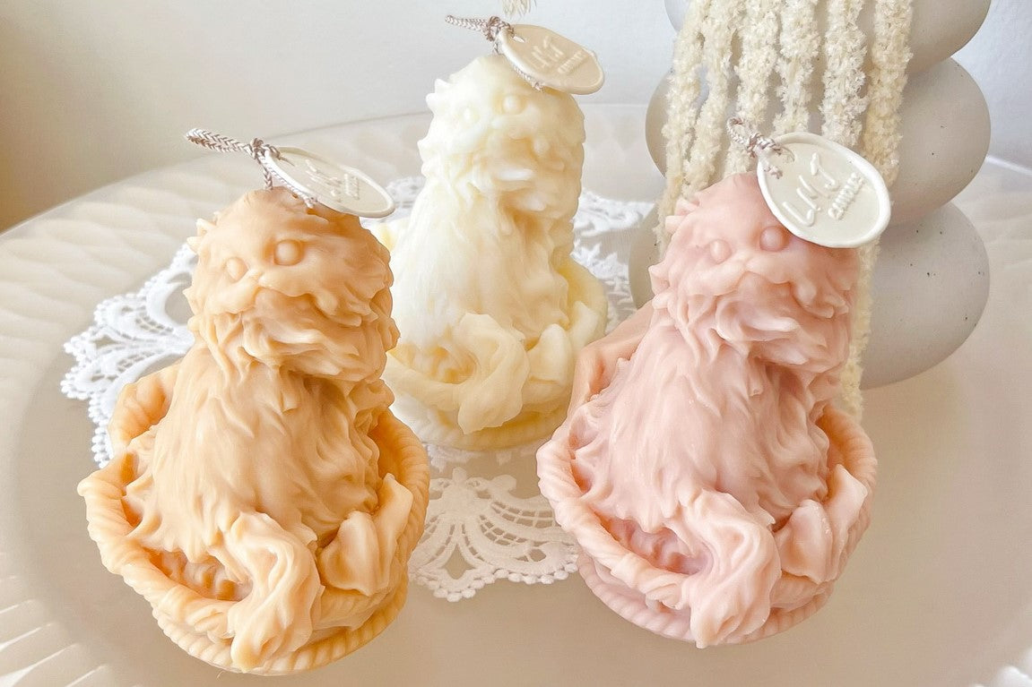 Handmade Longhair Cat Shaped Candles - LMJ Candles