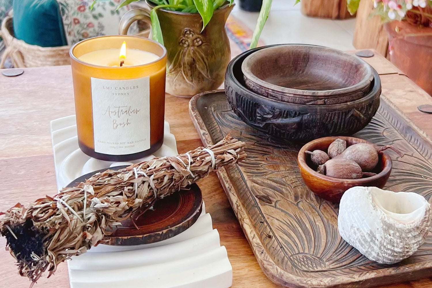 Relaxing Atmosphere, Scented Soy Wax Candle Australia, Home Cleansing, LMJ Candles