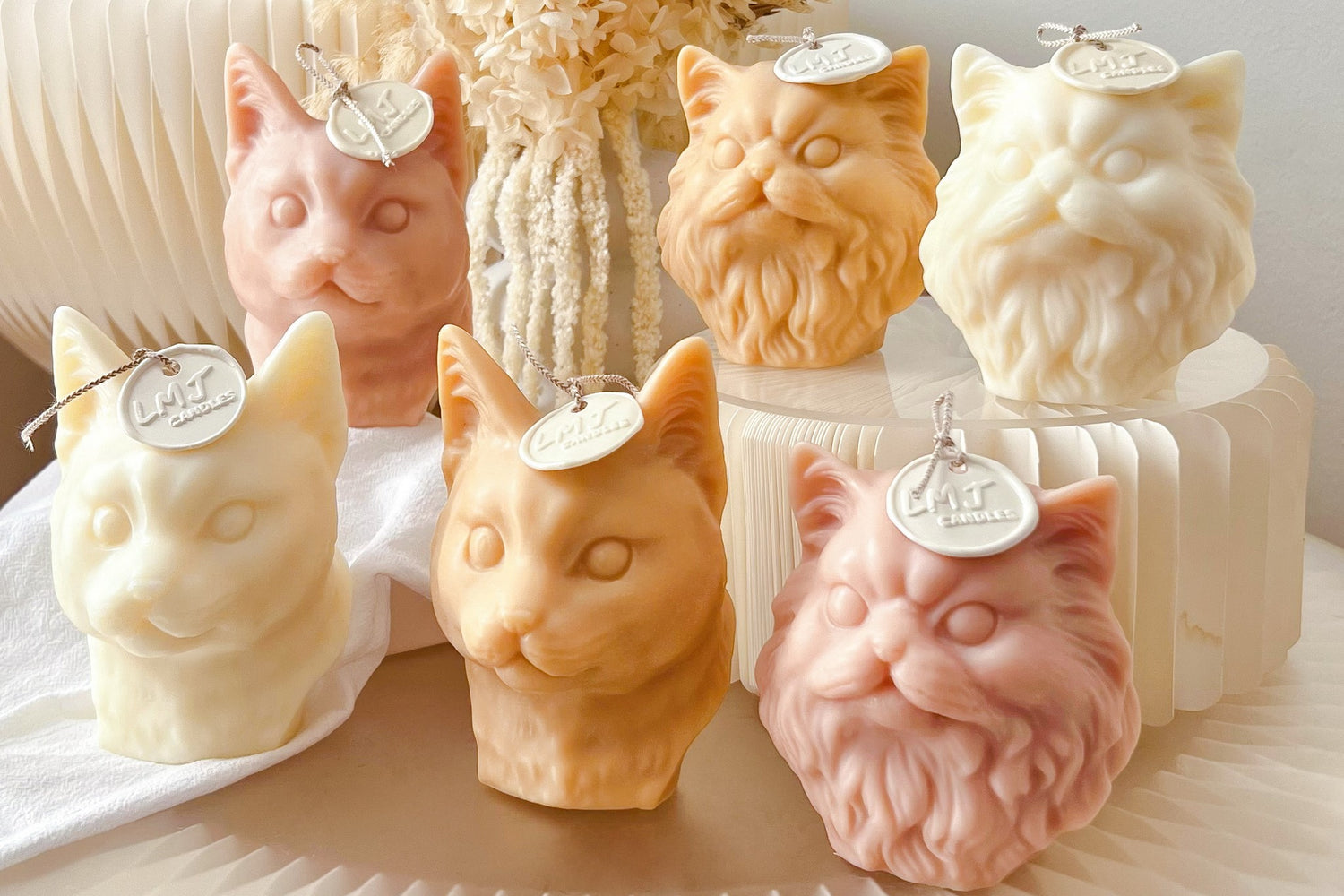 Handmade Cat Bust Soy Wax Candles - LMJ Candles
