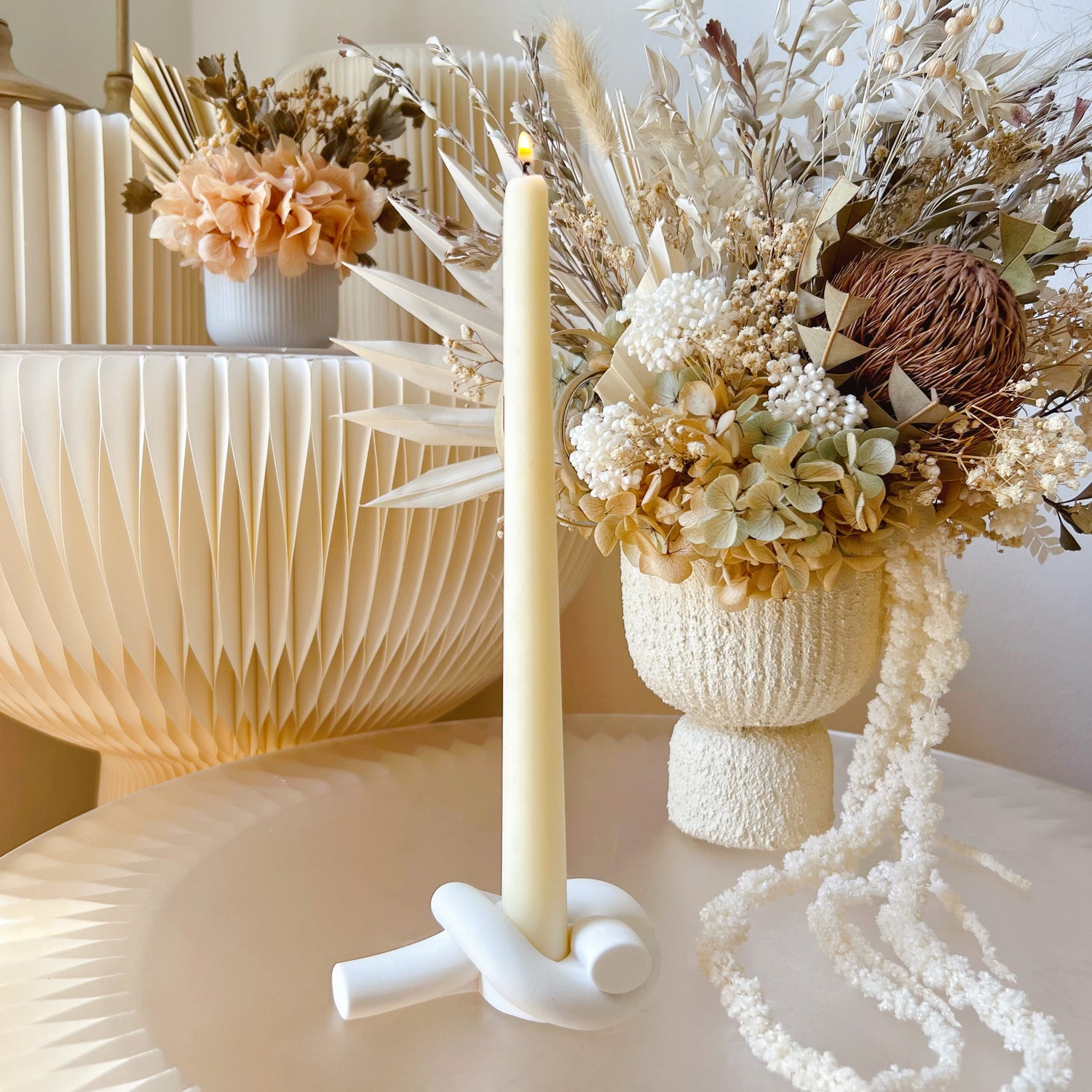 Wedding Reception Centerpiece, Taper Candles, LMJ Candles