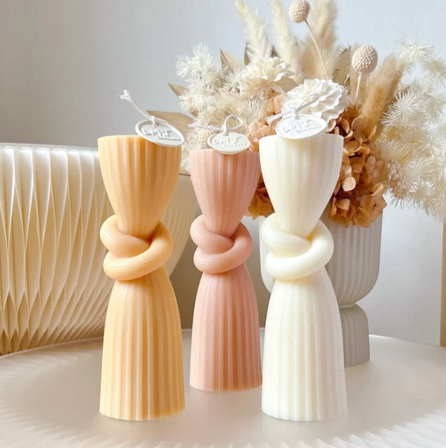 Decorative Ribbed Pillar Candles: Stylish Ambience for Your Home