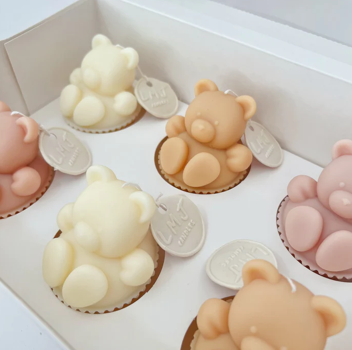 Indulge in the Delightful Teddy Bear Cupcake Scented Soy Candle