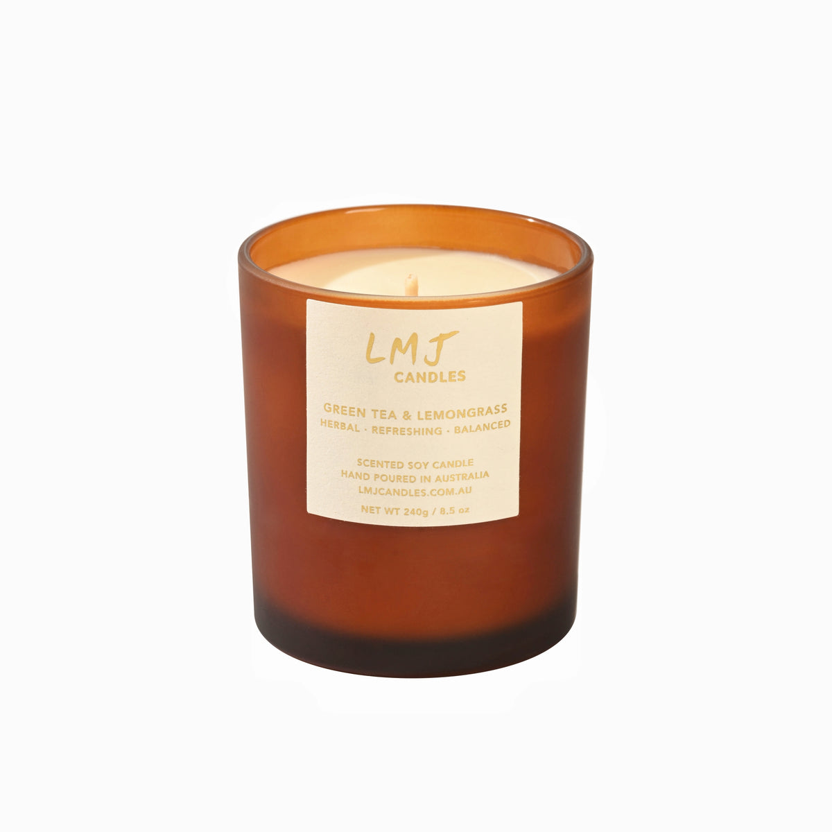 Green Tea & Lemongrass Candle, Natural Soy Candle, LMJ Candles