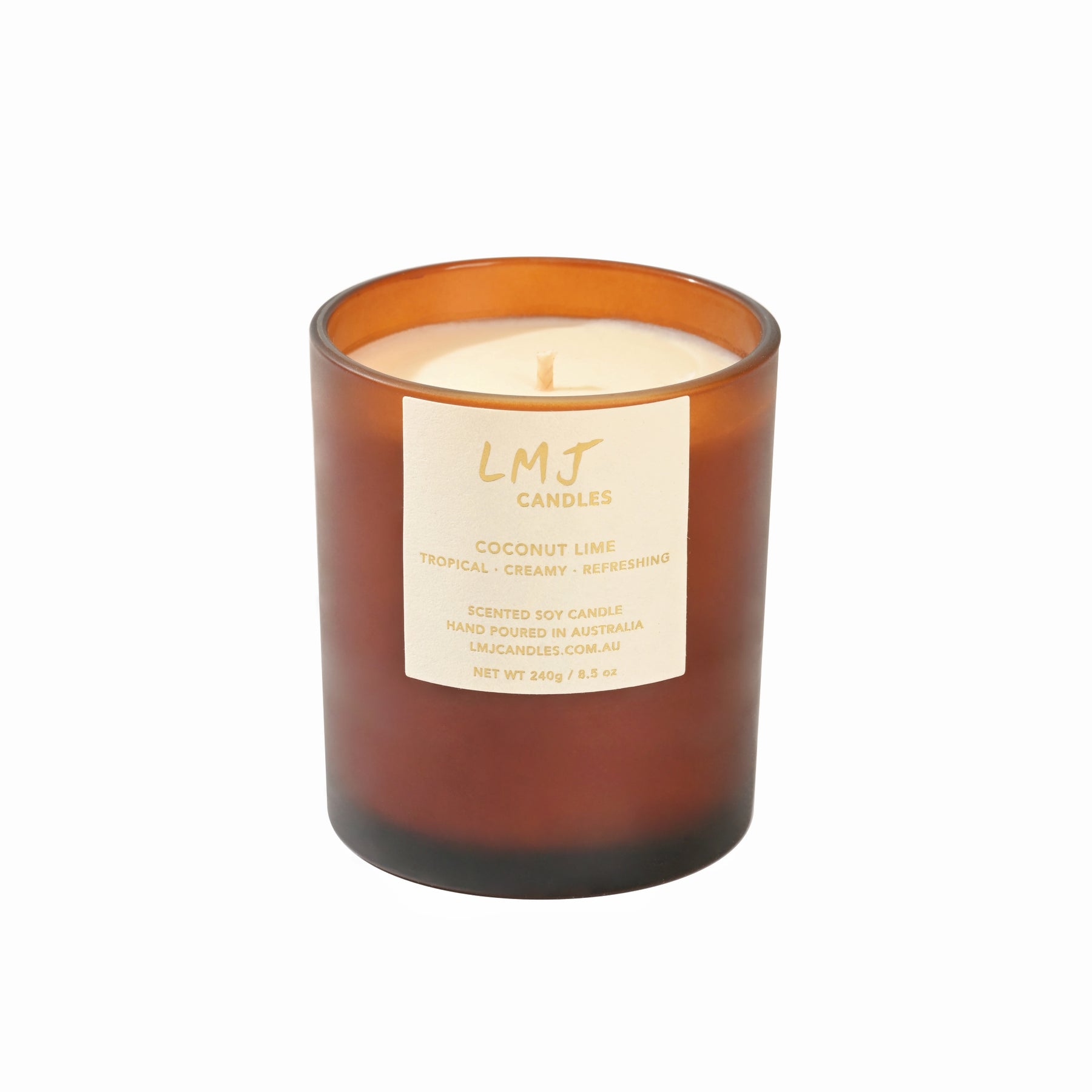 Coconut Lime Natural Soy Wax Candle, LMJ Candles