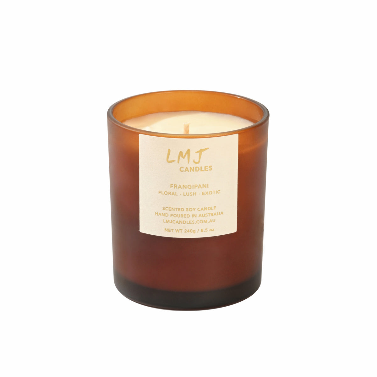 Frangipani Soy Candle, Tropical Floral Candle Australia, LMJ Candles