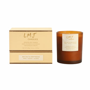 Sea Salt & Driftwood Soy Candle, Ocean & Wood Candle Australia, LMJ Candles