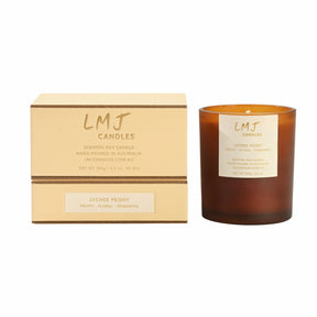 Lychee Peony Soy Candle, Fruity Floral Candle Australia, LMJ Candles