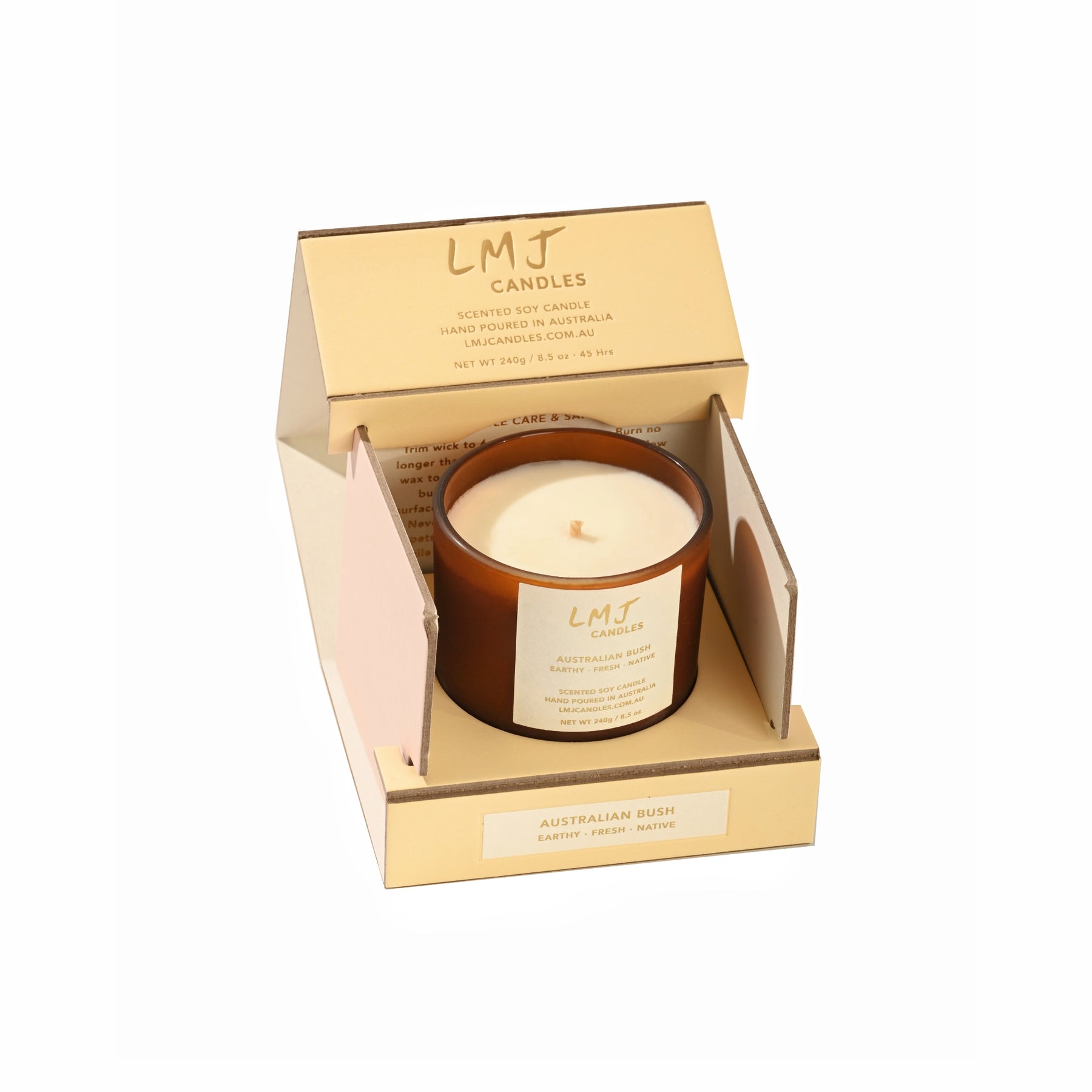 Australian Bush Soy Candle, Eucalyptus & Sandalwood Candle Australia, LMJ Candles