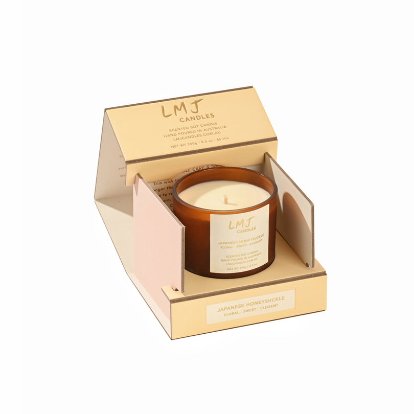 Japanese Honeysuckle Soy Candle, Sweet Floral Candle Australia, LMJ Candles