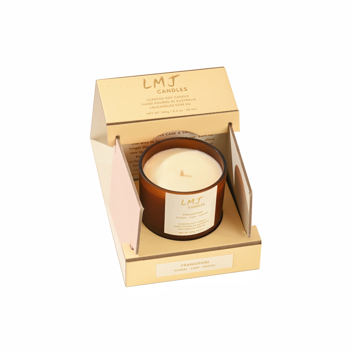 Frangipani Soy Candle, Tropical Floral Candle Australia, LMJ Candles