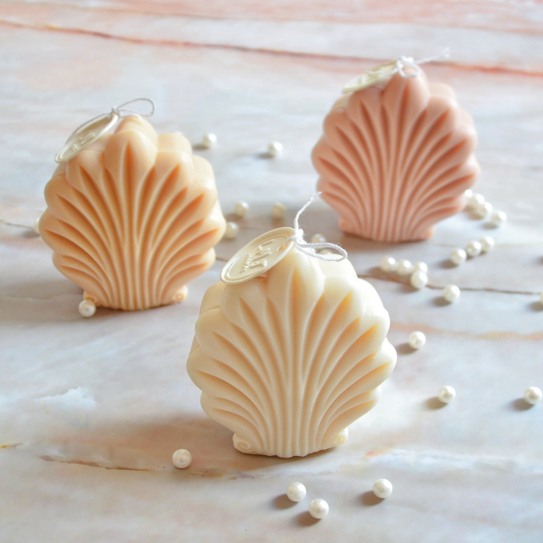 Seashell Shaped Scented Soy Candle - Clam Shell Candle | LMJ Candles