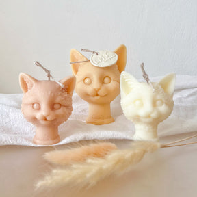 Small Cat Bust Scented Soy Candle: Cat Lovers Gift - LMJ Candles