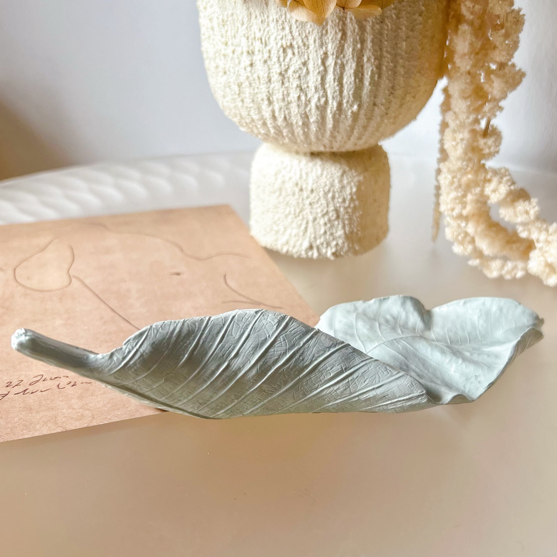 Handcrafted Leaf Shaped Decorative Trinket Dish - LMJ Candles