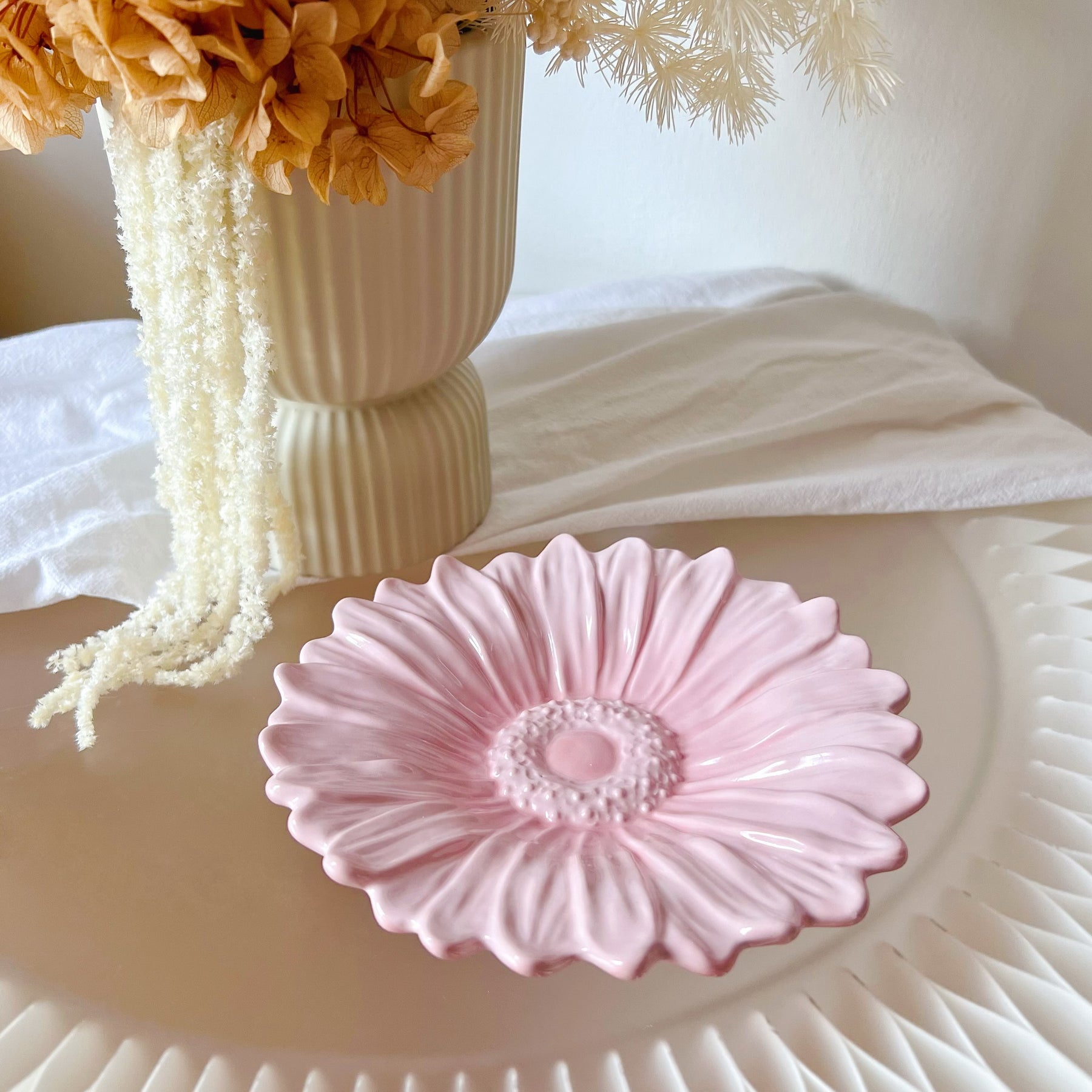 Handcrafted Flower Decorative Tray, Trinket Dish - LMJ Candles