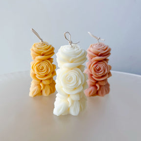 Small Rose Branch Soy Candle, Handmade Floral Candle, LMJ Candles