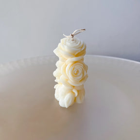 Small Rose Branch Soy Candle, Handmade Floral Candle, LMJ Candles